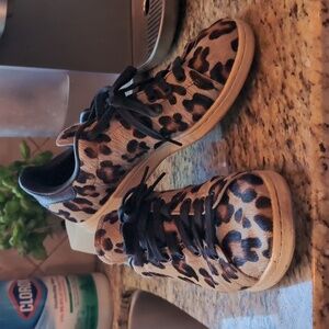 Adidas Stan Smith Leopard Fuzz Shoes